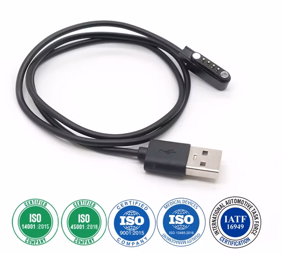 Изготовленный на заказ мужской и женский кабель USB Pogo Pin, магнитный кабель USB